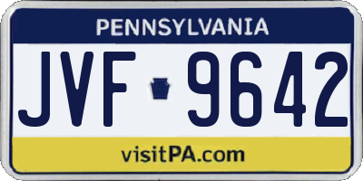 PA license plate JVF9642