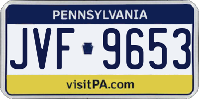 PA license plate JVF9653