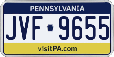 PA license plate JVF9655