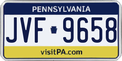 PA license plate JVF9658