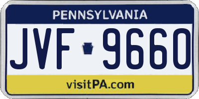 PA license plate JVF9660