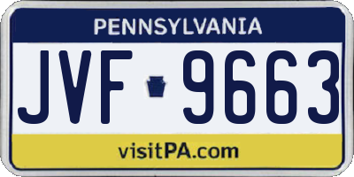 PA license plate JVF9663