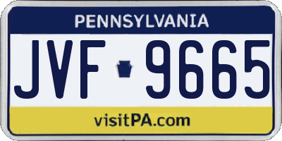 PA license plate JVF9665