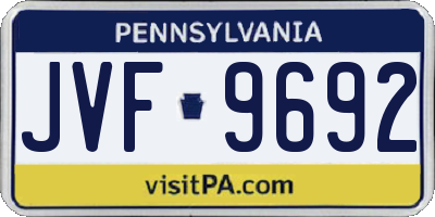 PA license plate JVF9692