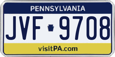 PA license plate JVF9708