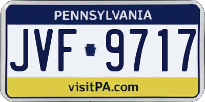 PA license plate JVF9717