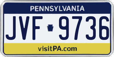 PA license plate JVF9736