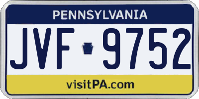 PA license plate JVF9752
