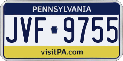 PA license plate JVF9755