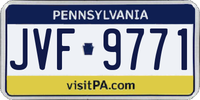 PA license plate JVF9771
