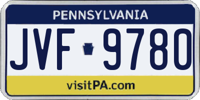 PA license plate JVF9780