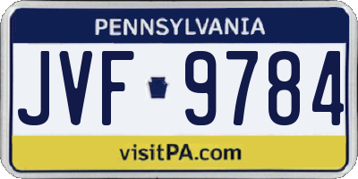 PA license plate JVF9784