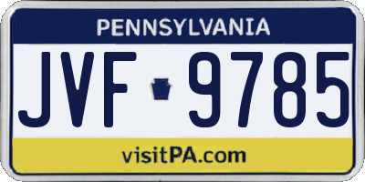 PA license plate JVF9785