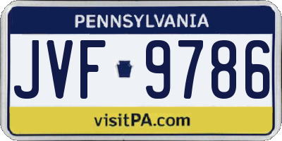 PA license plate JVF9786