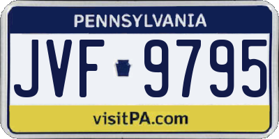 PA license plate JVF9795