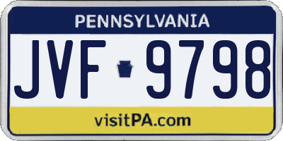 PA license plate JVF9798