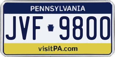 PA license plate JVF9800