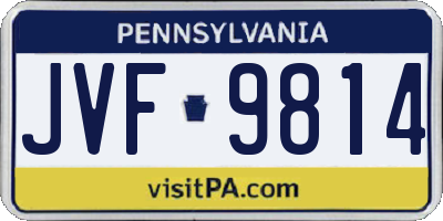 PA license plate JVF9814