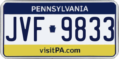 PA license plate JVF9833