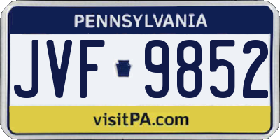PA license plate JVF9852