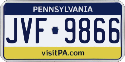 PA license plate JVF9866