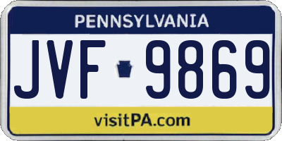 PA license plate JVF9869