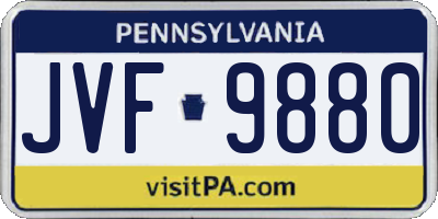 PA license plate JVF9880