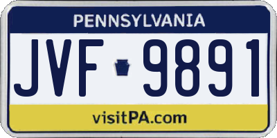 PA license plate JVF9891