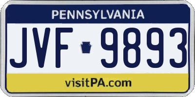PA license plate JVF9893
