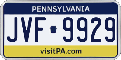 PA license plate JVF9929