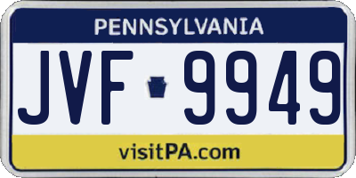 PA license plate JVF9949