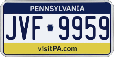PA license plate JVF9959