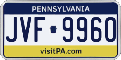 PA license plate JVF9960