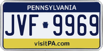 PA license plate JVF9969