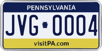 PA license plate JVG0004