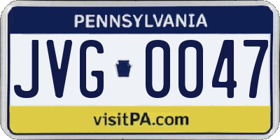 PA license plate JVG0047