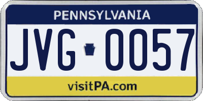 PA license plate JVG0057