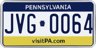 PA license plate JVG0064