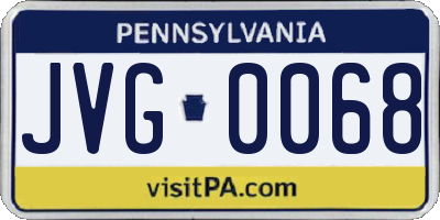 PA license plate JVG0068