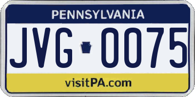 PA license plate JVG0075