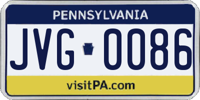 PA license plate JVG0086