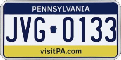 PA license plate JVG0133