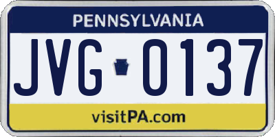 PA license plate JVG0137
