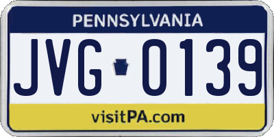PA license plate JVG0139
