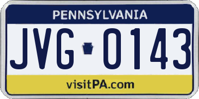 PA license plate JVG0143