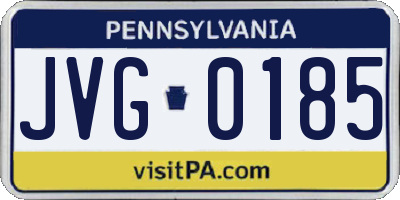 PA license plate JVG0185