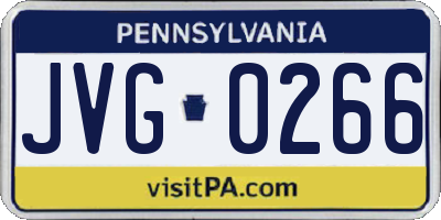 PA license plate JVG0266