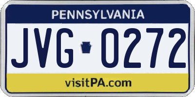 PA license plate JVG0272