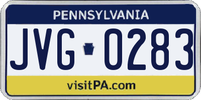 PA license plate JVG0283