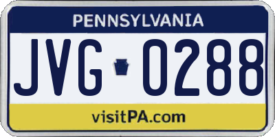 PA license plate JVG0288